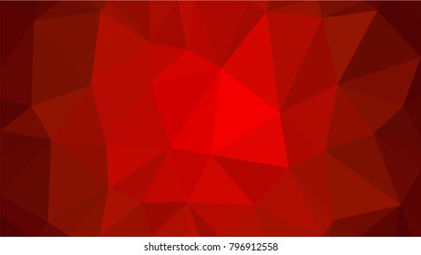 Red polygonal illustration background. Low poly style