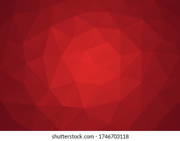 Ilustración poligonal roja. Gradiente radial