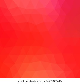 Red polygonal illustration with triangle. Geometric background.