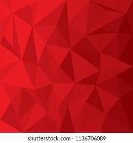 Red polygonal illustration, which consist of triangles.