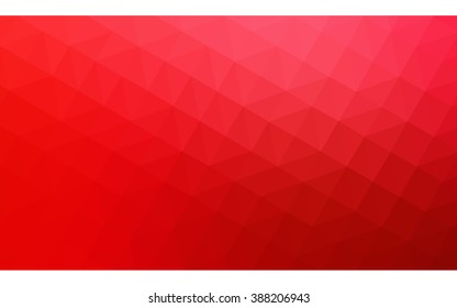 Red polygonal illustration, which consist of triangles. Geometric background in Origami style with gradient. Triangular design for your business.