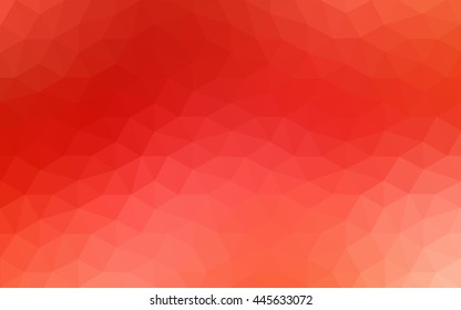 Red polygonal illustration, which consist of triangles. 