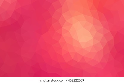 Red polygonal illustration, which consist of triangles.