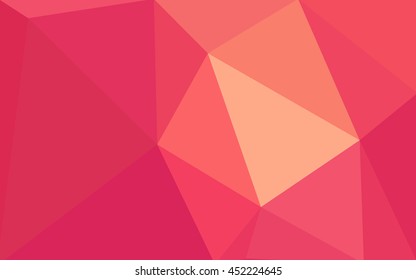 Red polygonal illustration, which consist of triangles. 