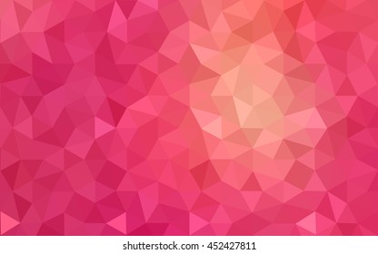Red polygonal illustration, which consist of triangles.