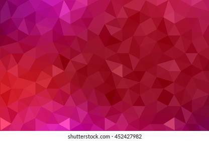 Red polygonal illustration, which consist of triangles. 