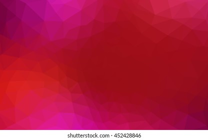Red polygonal illustration, which consist of triangles. 