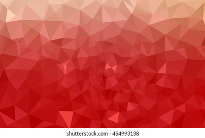 Red polygonal illustration, which consist of triangles. Geometric background in Origami style with gradient. Triangular design for your business.