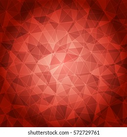 Red polygonal illustration, which consist of triangles