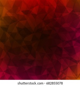 Red polygonal illustration, which consist of triangles with dots. Triangular pattern for your business design. Geometric vector blurry background with triangle design.