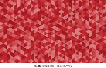 Red polygonal mosaic background with geometric triangle patterns in low poly and origami style abstract design