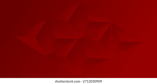 Red polygonal space for your design, or space for headline or product. Low Poly. Mesh of triangles. Red texture.

