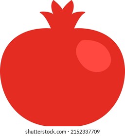 Red pomegranate, illustration, vector on a white background.