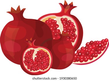 conjunto de granadas rojas con patranatos transparentes de fondo cortados, mejor para productos de salud y niños libro vectorial eps 10 archivo