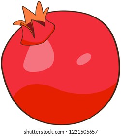 Red pomegranates, isoled, white background