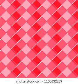 Red and ponk tone abstract geomatric background texture. Textured red and white plaid vector background