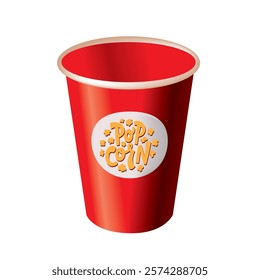 Red Popcorn Cup. Vector illustration