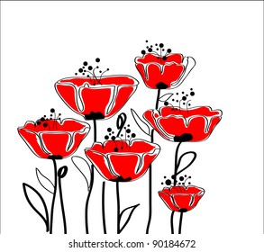 red poppies