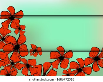 Red poppies, great design for any purposes. Decorative floral illustration. Blossom floral seamless pattern. Abstract vector illustration. Watercolor botanical design. Vector background