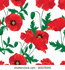 Red poppies seamless