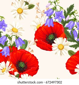 Red poppies seamless