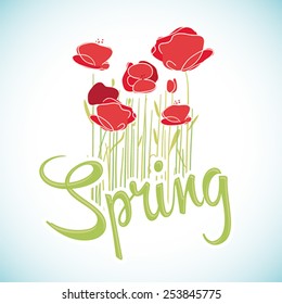 Red poppies in Spring