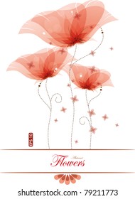Red poppies, vector illustration, eps-10
