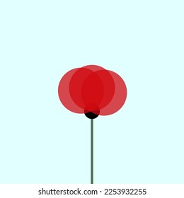 Red poppy against the blue sky