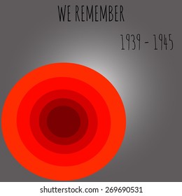 Red poppy card. remembrance day.Second world war banner.