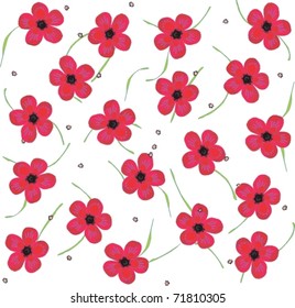 red poppy field with ladybugs