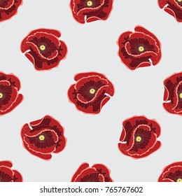 red poppy flower pattern 