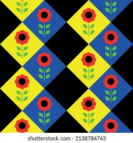 red poppy flowers beautiful bright seamless pattern.