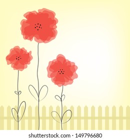 red poppy flowers. vector