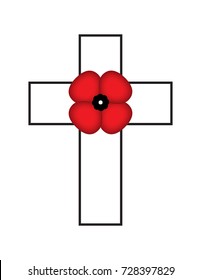 Red Poppy on a Cross 