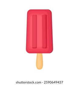 Red Popsicle. Isolated ice cream. Vector