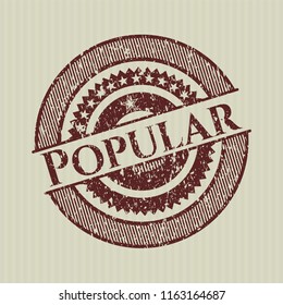 Red Popular rubber stamp with grunge texture