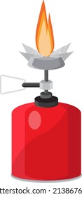 Burner portátil rojo, ilustración, vector sobre un fondo blanco.
