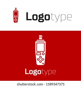 Red Portable sensor icon isolated on white background. Logo design template element. Vector Illustration