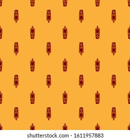 Red Portable sensor icon isolated seamless pattern on brown background.  Vector Illustration