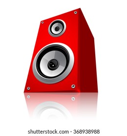 Red portable speaker