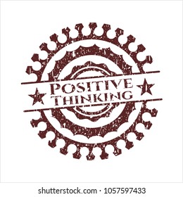 Red Positive Thinking distressed rubber texture