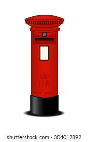 Red Post Box- Vector Illustration