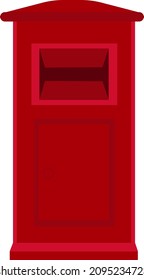 Cuadro de letra roja, ilustración, vector sobre un fondo blanco.