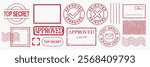 Red postal stamps with 
