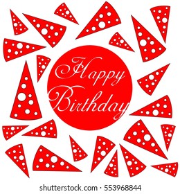  red postcard happy birthday