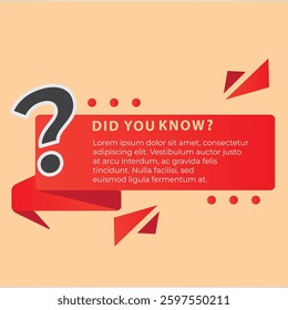 A red poster with a orange background that says did you know