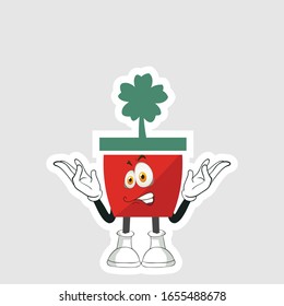 diseño de personajes de dibujos animados de plantas rojas. puede usarse para pegatinas, pasadores o parches