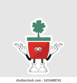 diseño de personajes de dibujos animados de plantas rojas. puede usarse para pegatinas, pasadores o parches