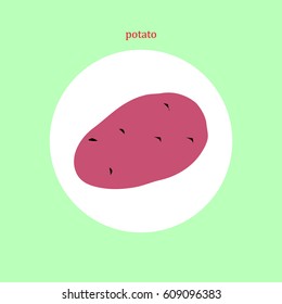Red potato, vegetables. Icon, logo, symbol.