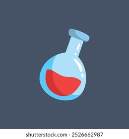 red potion botte in flat vector design.